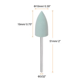 HARFINGTON 10pcs Rubber Polishing Bit Silicone Buffing Wheels 800 Grit 10mm Dia Mounted Grinding Head for Electric Grinder Rotary Tool, Tapered Shape