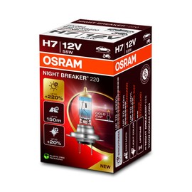 OSRAM NIGHT BREAKER 220, H7, +220% more brightness, halogen headlight lamp, 64210NB220, Folding Box (1 lamp)