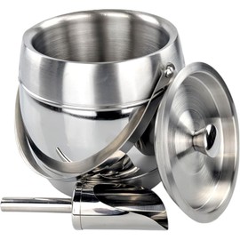 Metal Ice Bucket with Lid and Scoop for Parties- Insulated Stainless Steel Ice Bucket for Champagne, Wedding Gifts for the Couple, Housewarming Gifts, Premium Barware