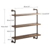 Helsin 3 Tier Industrial Pipe Shelf Rustic Wood Floating Shelves,Wall