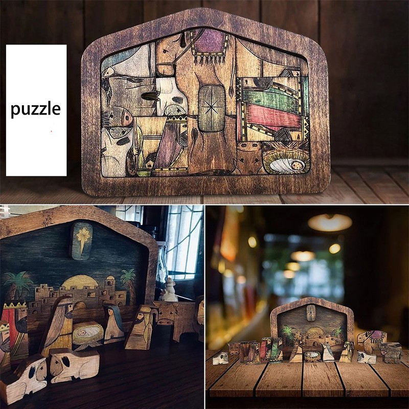 Wooden Puzzle Develop Visualization Skills Brain Teaser Educational Puzzle for