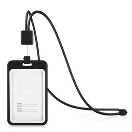 Double Sided ID Badge Holder, ID Card Holders Retractable for Ski, Teacher, Nurse, Office (Black)