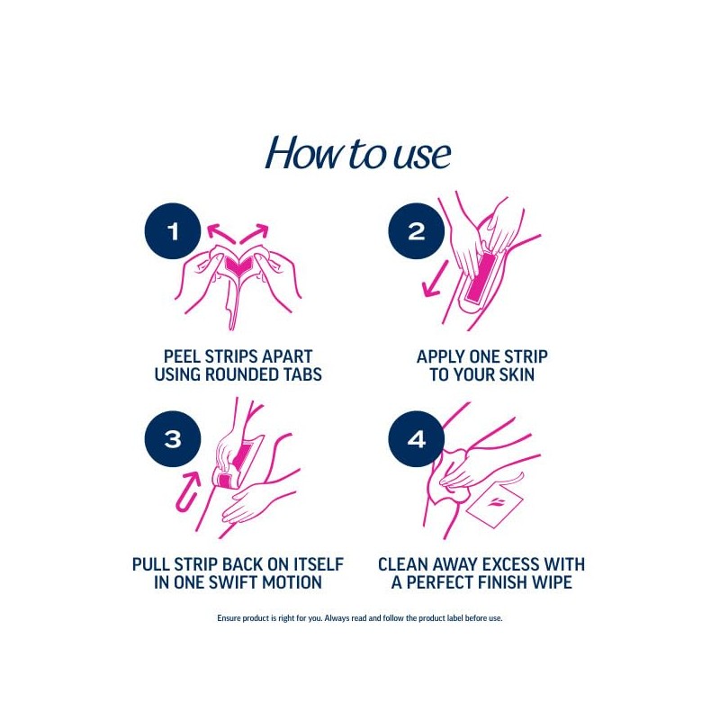 Veet Leg and Body Hair Remover Cold Wax Strips, 40