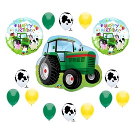 Tractor Birthday Party Balloons Decorations Farm Animal Cow John Deere Shower (MULTI, 1)