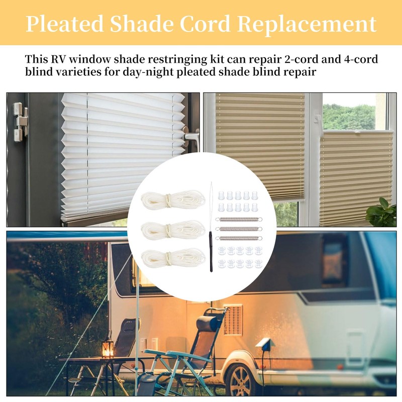 NICENEEDED RV Pleated Shade Repair Kit, Window Shades Blind String
