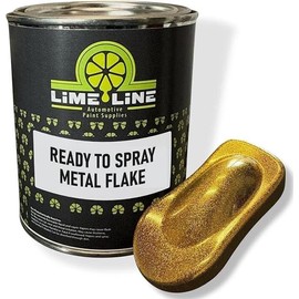 LiME LiNE Automotive Metal Flake Basecoat - No Reducer Needed - Ready to Spray (Gold, 1 Pint)