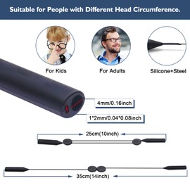 ANYGIFT Glasses Strap - Sports (10-14 Inch), 4 Pack Kids & Youth Glasses Strap