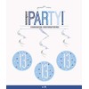 Unique 83794 Blue Prismatic 13th Birthday Hanging Decorations,32" 6 Pcs,