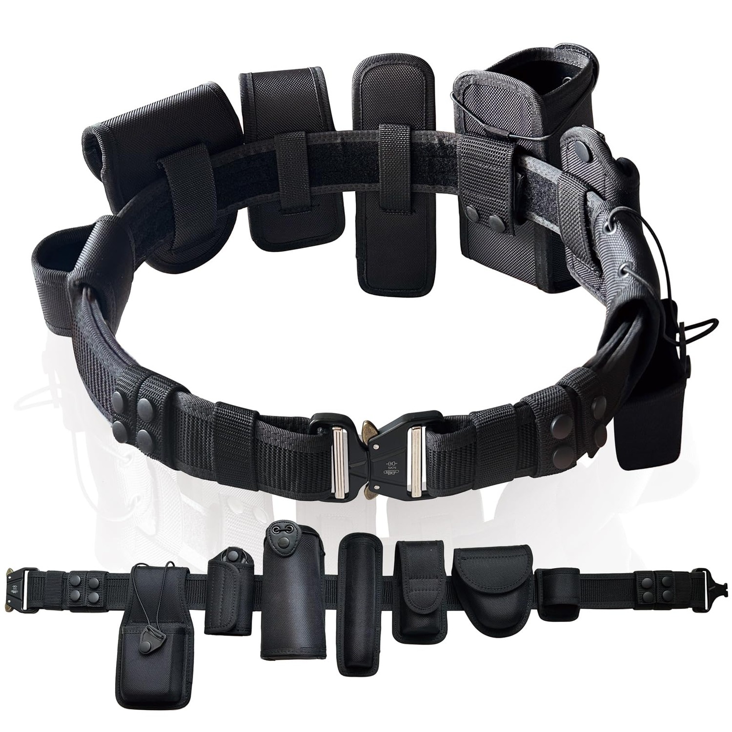 BittPicc 8 in 1 Police Utility Belt with 4 Pcs Belt Keepers Nylon ...