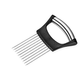 Food Slice Assistant Onion Slicer Cutter Fish Meat Potato Vegetable Holder Tool-Durable 304 Stainless Steel Food Holder for Safe