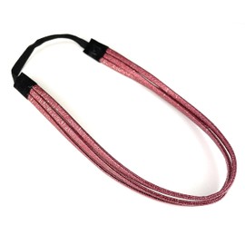 Dark Red thin skinny triple 3-strand faux leather headband hair band narrow bands stretch