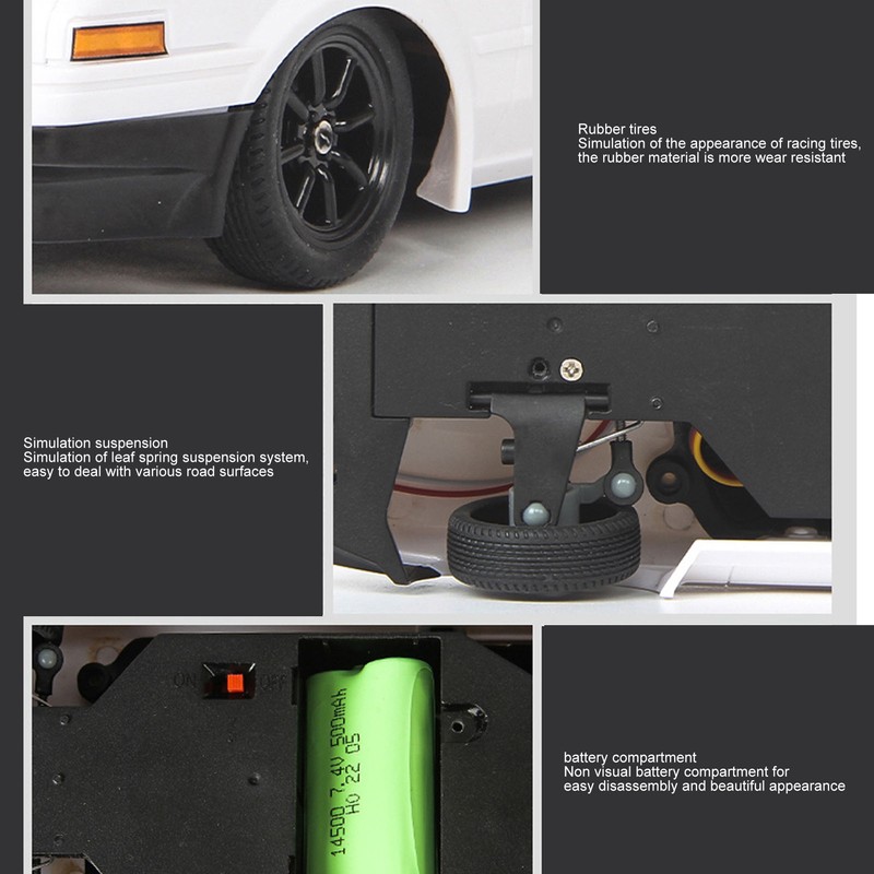 RC Drift Car 1/18 4WD 10KM/H 2.4GHZ with 14500 500mah
