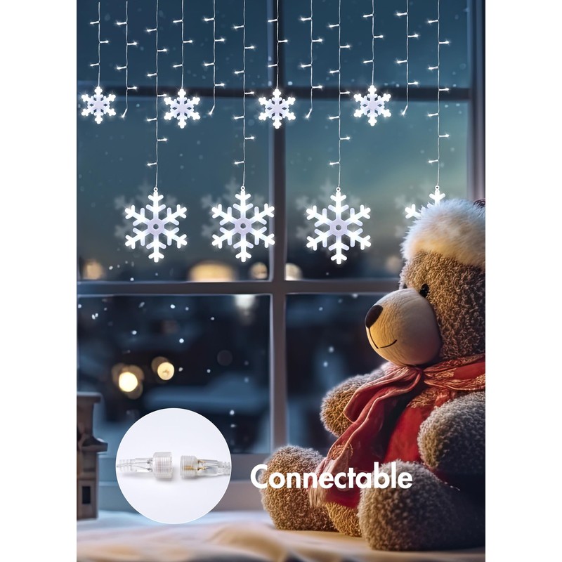 Brightown Snowflake Lights,2 Sets Total 40Ft 456 Pure White LEDs,