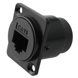 ZZLZX 1PC Waterproof Connector Network Ethernet Extension Interface Adapter RJ45 Cat6 Socket D-Type Module Shielded Industrial Panel Mount Bulkhead Female Feed Thru Coupler