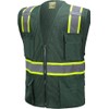 CAL PACIFIC Green Two Tones Safety Vest,With Multi-Pocket Tool (3X)