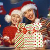 Whaline 160Pcs Christmas Cellophane Treat Bags Red Green Stripe Wave
