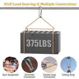 Pack of 8 Carabiner Hooks Large Carabiner Diameter 8 x 80 mm Carabin Stainless Steel Carabiner with Spring Hook Fire Brigade Carabiner Load Capacity up to 300 kg, Fishing Climbing Carabiner for Swing,