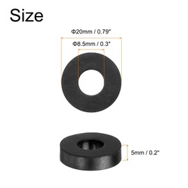 QUARKZMAN Pack of 24 Rubber Washers Rubber Spacer 20 mm Outer Diameter 85 mm Inner Diameter 5 mm Height Round Antivibration Spacer Rubber Bushings Grommets Thick Rubber Washers for Car Accessories