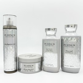 Platinum Bath & Body 4-Piece Bundle | Fine Fragrance Mist, Glowtion Body Butter, Body Lotion and Body Wash
