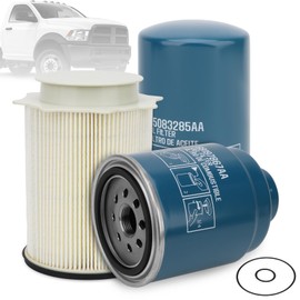 KARCOCA 6.7L Cummins Fuel Filter & Water Separator & Oil Filter Kit - Replaces 68157291AA, 68197867AA，05083285AA - Compatible with Dodge Ram 2500/3500/4500/5500 (2013-2018)