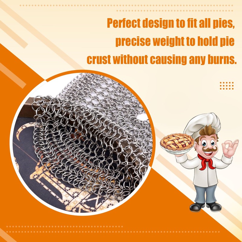 Gosknor Baking Pie Crust Weights Chain, Stainless Steel Pie Weight