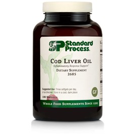 Standard Process Inc. Standard Process Inc. Cod Liver Oil - EPA & DHA - Whole-Food Based Eye & Skin Health - Antioxidant Supplement for Bone & Heart Strength - 180 Softgels