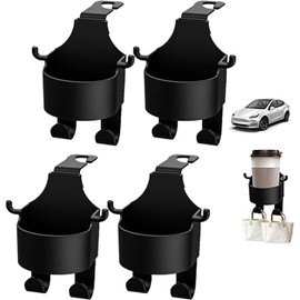 Gancho Multifuncional para Respaldo de Asiento de Automóvil, Portavasos Portátiles para Asiento con Ganchos, Gancho de Coche 3 en 1 y Soporte para Taza de Asiento(4)