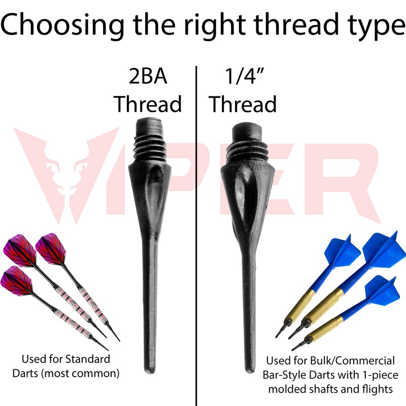 Viper Dart Accessory: Diamond 1/4" Thread Soft Tip Dart Points,