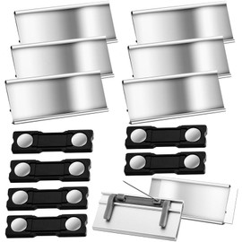6 Stück Aluminium Name Badges, 7×2.2cm, Professional Magnet Name Plate with Paper Slot, Namensschilder Magnetisches, Magnetischer Ausweishalter für die Beschriftung