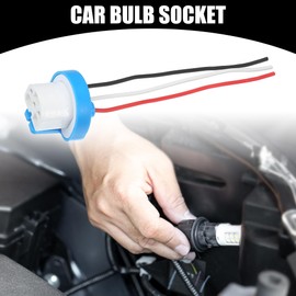 Partuto 2 Pcs Universal 9004 9007 Car Bulb Socket - Auto Halogen Light Wiring Harness Connector Pigtail Plug - Metal Plastic White
