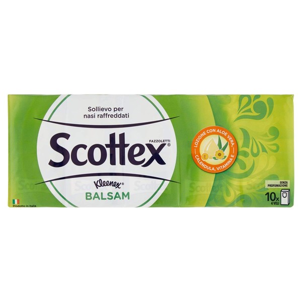 Scottex Balsam Handkerchiefs, 1 Pack of 10 Packs