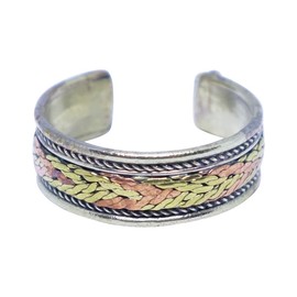 Tibetan Silver Handmade Band Rings for Men Women Silver Plated Fashion Jewellery Adjustable Designer Rings, Non-precious metal, No Gemstone