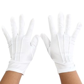 Jozlynn Men's White Formal Dress Gloves Elegant Wedding Butler Gloves for Groom Gala and Special Occasions