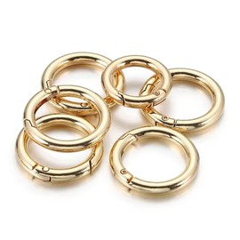 ZAAWUUT 10-Pack Spring Buckle,Alloy Steel Round Snap Clip Hook,Heavy Duty Quick Release Buckle Mini Clip for Keychain Purse Handbag DIY Crafts (Light Gold, 0.47 Inch)