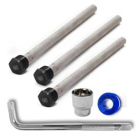 RV Water Heater Magnesium Anode Rod by CMI Inc - 3/4 Inch NPT Thread Hex Plug, Sacrificial Aluminum-Zinc Replacement Kit for Hot Water Heater Tank Protection, 9.25" Long, Hex Plug Design - 3 Pack