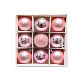 9pc Luxury Premium Baubles, Christmas Tree Bauble Decorations Matte, Glitter, shiny & Frosted (6cm) (Blush)