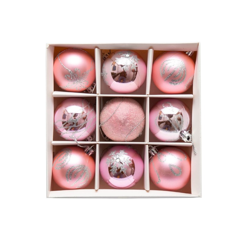9pc Luxury Premium Baubles, Christmas Tree Bauble Decorations Matte, Glitter,