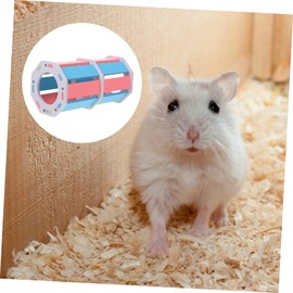 ORFOFE Wooden Hamster Tunnel Toy Climbing Accessory for Small Pets Colorful Plaything for Active Gerbils Mice and Hamsters for Cage Enrichment