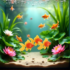 3 Pcs Artificial Goldfish Moving Aquarium Ornaments - Goldfish and Orange Fish Thematic Decor for Fish Tank