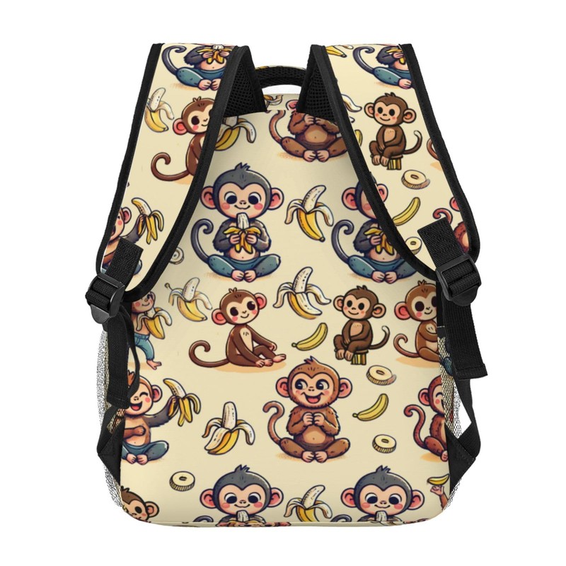 TRYYN Cute Monkey and Banana Casual Backpack, Lightweight Laptop Bag