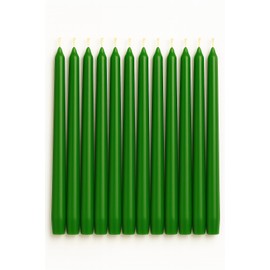 Dinil Green Taper Candles – 10 Inch Tapered Candles Set of 12 – Unscented Taper Candles – Decorative Long Candlesticks for Decoration, Festival, Dinner, Party – Long Burning Time – Green