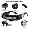 Polarized Shield Sunglasses for Outdoor Wear – Futuristic Rectangle Black