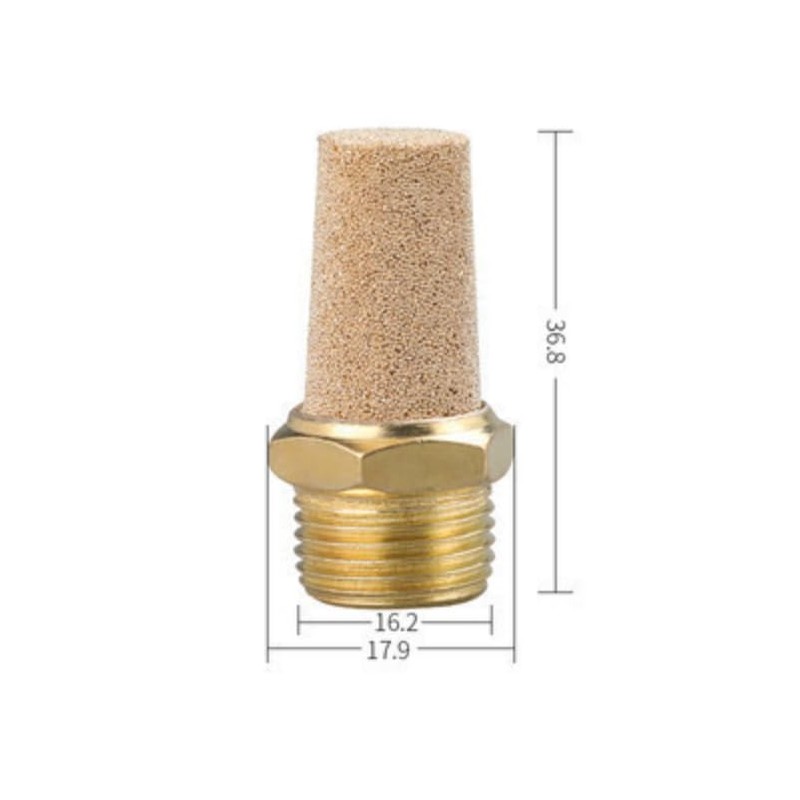 Pneumatic Silencer Made of Sintered Bronze 3/8 Inch Set of