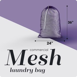 Handy Laundry Mesh Laundry Bag - Secure Drawstring Closure, Machine Washable, Spacious Storage, Durable Material, Commercial Factories, College Dorm, Laundromat, Apartments. (24" x 36" | Purple)