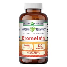 Amazing Nutrition Bromelina 500 mg, 120 Tabletas, Suplemento Alimenticio Con Enzima De Piña, Apoyo Digestivo Y Bienestar Diario
