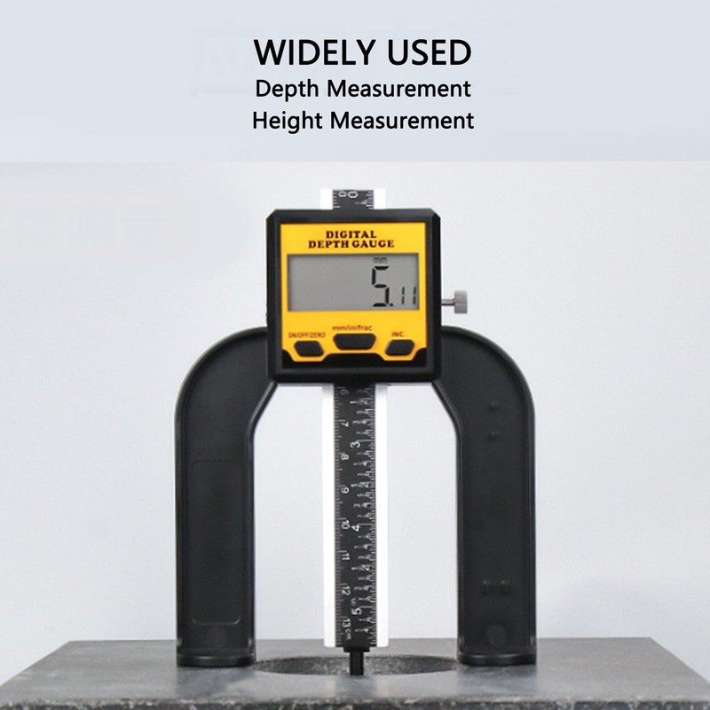 Digital Depth Gauge, 0.01mm Resolution LCD Display Digital Height Gauge