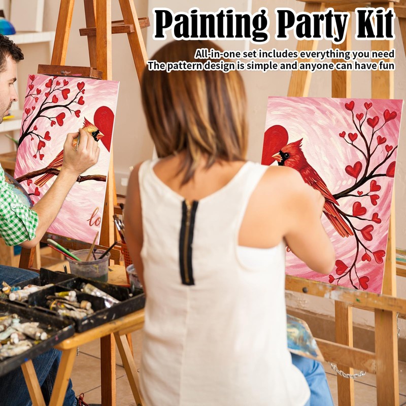 Nuberlic Sip and Paint Paint Kits for Couples Love Birds