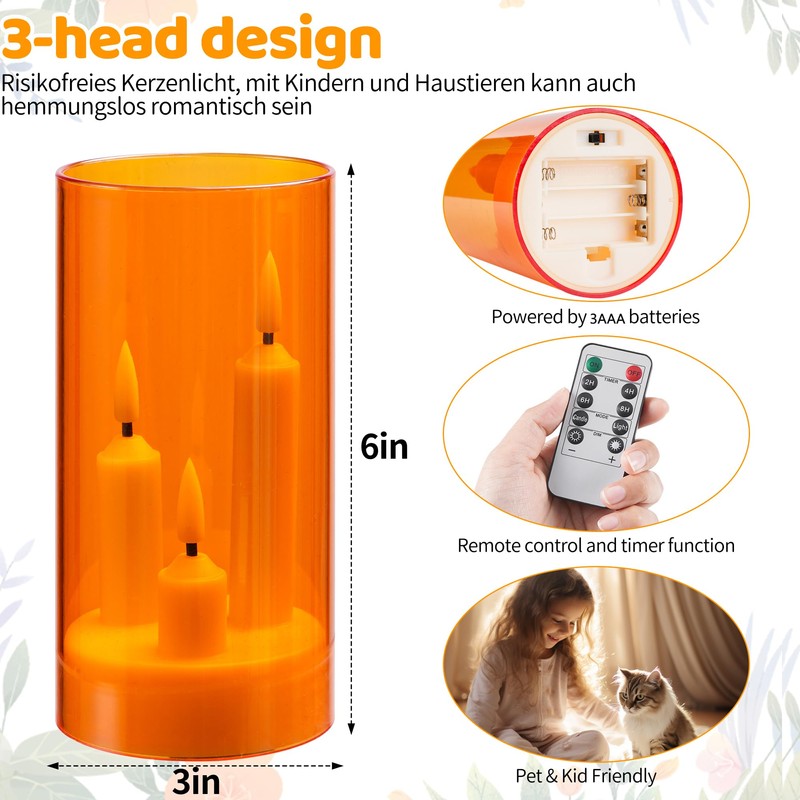 Da by Flameless Candle, Battery-Powered Candle with Remote Control and