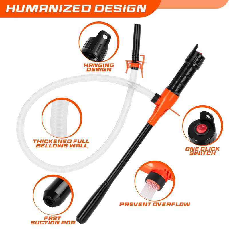 Portable Transfer Pump Battery Operated Electric Siphon Pump for Gas,