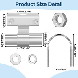 MorningRo 2 Pcs Chain Link Fence Rolling Gate Universal Rolling Sliding Gate Track Bracket Wall Mount for Diameter from 1-5/8"-2-7/8" Track Pipe Post Galvanized Steel Coating